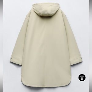 Zara rubberized windproof waterproof jacket S , brand new with tags. Ecru